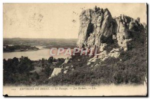 Old Postcard Environs de Brest Le Passage Les Rochers