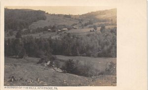 Glimpse of Hills Real Photo - Montrose, Pennsylvania PA  