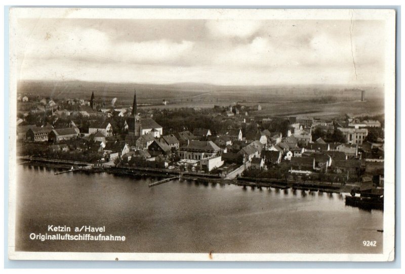 1938 Original Airship Photo Ketzin/Havel Germany Posted Vintage Postcard