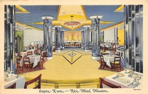 Rice Hotel Empire Room - Houston, Texas TX Postcard