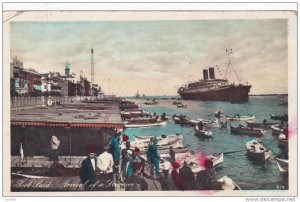 RP, PORT-SAID, Egypt, Africa, 1920-1940s; Arrival Of A Steamer, Passengers