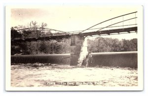 Postcard The Dam Blue Rapids Kans. Kansas RPPC Railroad Bridge c1919