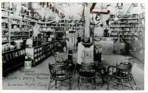 RPPC Knott's Berry Place General Merchandise Store, Chairs around Old Stove