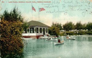 C.1910 Lake Clara, Mineral Palace Park, Pueblo, CO Postcard P186