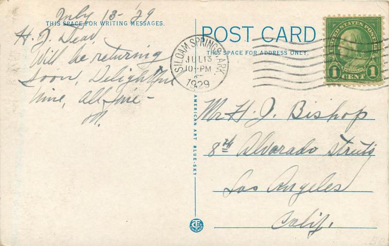 Vintage Postcard Dripping Springs Cataract Siloam Springs AK  Benton County