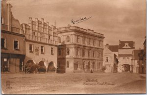 Czech Republic Trebon Radnice a Hotel Konicek Třeboň Vintage RPPC C042