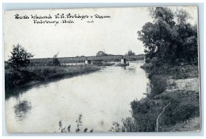 1917 Rock Island Railroad Bridge & Dam Fairbury Nebraska NE Antique Postcard