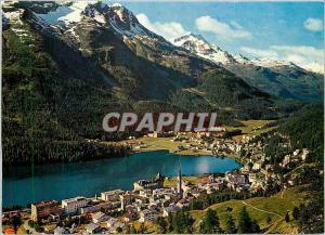  Modern Postcard St Moritz 1800 m M put Piz Rosatsch und Piz Corvatsch