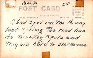 RPPC Real Photo Postcard - Bad Muskeg Hole in Alcan Highway - Canada