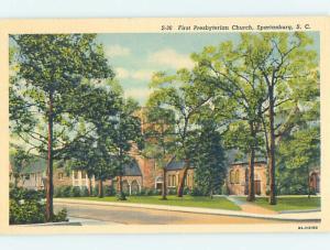 Unused Linen CHURCH SCENE Spartanburg South Carolina SC p4649@