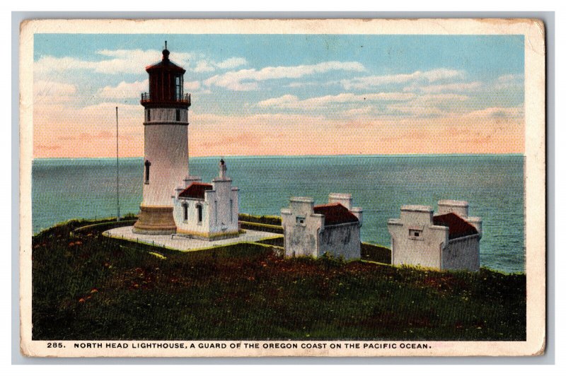 Postcard WA North Head Lighthouse Washington Coast Pacific Ocean