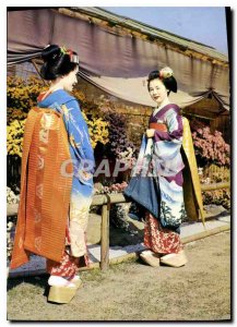 Postcard Modern Maiko Kyoto young donseuses