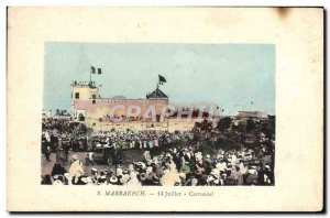 Old Postcard Marrakech July 14th Carousel