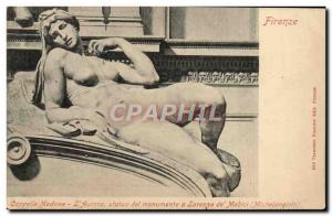 Old Postcard Firenze Medici Chapels L & # 39aurora Michelangiolo