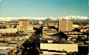 Aerial View Postcard Downtown Anchorage, Alaska