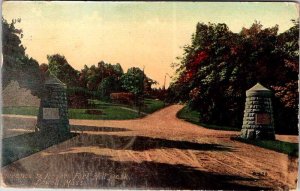 Postcard ROAD SCENE Lowell Massachusetts MA AM6940