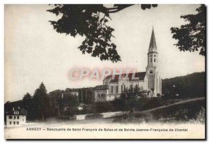 Old Postcard Annecy Shrine of Saint Francois de Sales and St. Jeanne