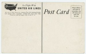  In Flight with UNITED AIRLINES San Francisco rppc airline issue Postcard 