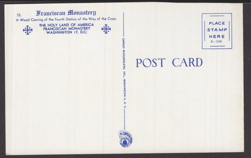 Washington DC - Franciscan Monastery - Wood Carving Fourth Station ~ Chrome