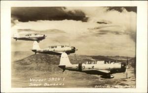 WWII Fighter Airplanes Vought SB2U-1 Scout Bombers Real Photo Postcard