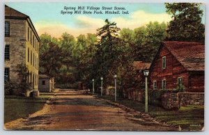 1943 Springmill Village Street State Park Mitchell Indiana IN Posted Postcard