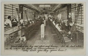 Harrisburg Pa JERAULD SHOE Co. Market St Interior View Early udb Postcard N11