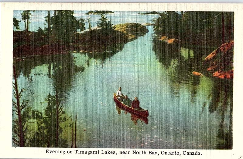 Postcard BOAT SCENE North Bay Ontario ON AJ3427