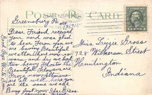 Greensburg Pennsylvania~Country Club House~Note on Back~1915 Postcard