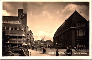 Netherlands Utrecht Potterstraat Postkantoor Vintage RPPC 09.66