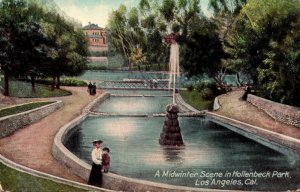 California Los Angeles Hollenbeck Park Fountain In Midwinter