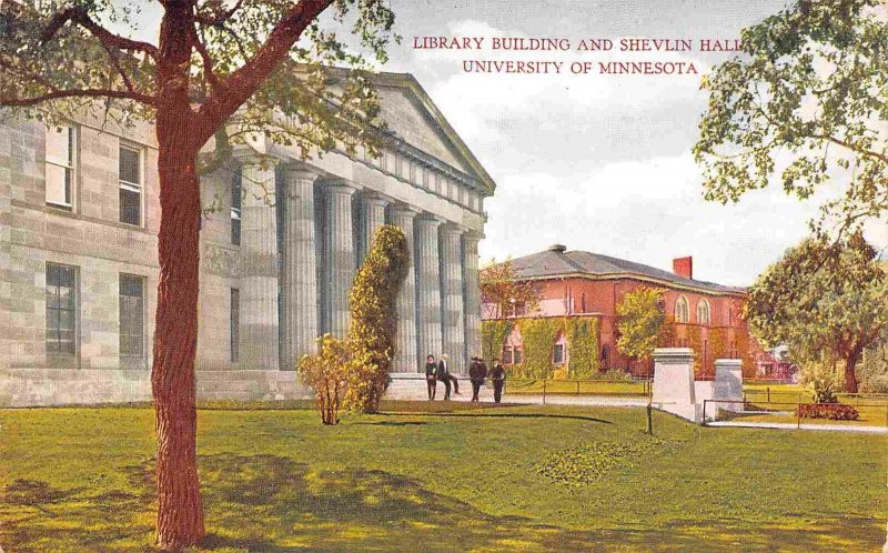 Library & Shevlin Hall University Minnesota Minneapolis 1910c VO Hammon postcard