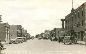 NE, West Point, Nebraska, Main Street, 1940s Cars, No. A296, RPPC