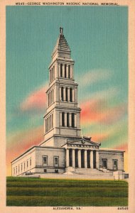 Vintage Postcard George Washington Masonic National Memorial Alexandria Virginia