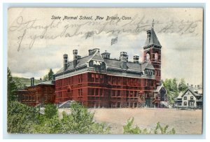 1907 State Normal School, New Britain Connecticut CT Antique Posted Postcard 