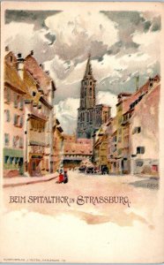 1910s Beim Spitalthor in Strassburg Germany now Strasbourg France Postcard