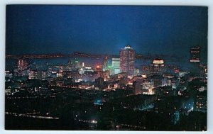 View from Mount Royal at night MONTREAL World's Fair 1967 Canada Postcard