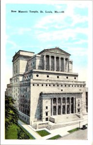 St Louis, MO Missouri NEW MASONIC TEMPLE Masons~Fraternal Order ca1920s Postcard