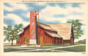 Syracuse, NY New York   SALT MUSEUM~Onondaga Lake Park  1952 Linen Postcard
