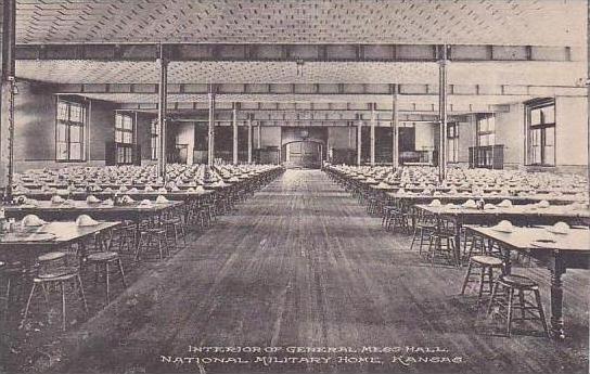 Kansas National Military Home Interior General Mess Hall Albertype