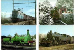 CHEMIN DE FER, LOCOMOTIVES, TRAINS IN BOX 1000 CPM Mostly 1960-1980 (L2401)