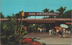 San Diego Zoo Main Entrance California Chrome Postcard C179