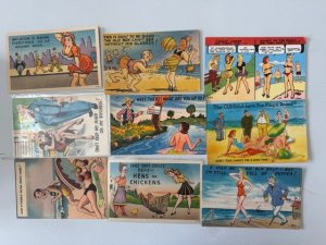 18 COMICS PRETTY WOMEN SEXY PINUPS BATHING BEAUTY Vintage Postcard Lot FREE SHIP