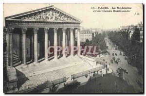 Old Postcard Paris La Madeleine and the Grands Boulevards