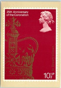 Postcard - 25th Anniversary of the Coronation, St. Edwards' Crown