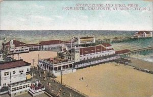 New Jersey Atlantic City Steeplechase And Steel Piers From Hotel Chalfonte 1908