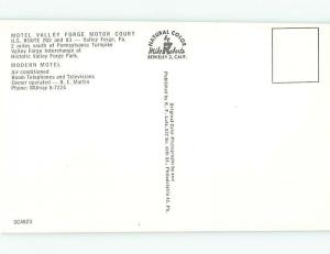 Unused Pre-1980 OLD CARS & VALLEY FORGE MOTOR COURT MOTEL Valley Forge PA s3320