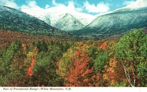 Postcard Presidential Range In Autumn White Mountain Region New Hampshire NH