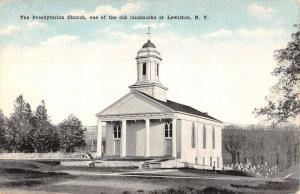 Lewiston New York Presbyterian Church Street View Antique Postcard K43934