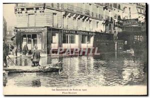 Old Postcard Bank Floods of Paris in 1910 Place Maubert Comptoir d & # 39Esco...