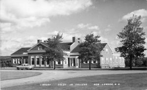 Autos Library Colby Jr College New London New Hampshire 1950s RPPC Postcard 4821 